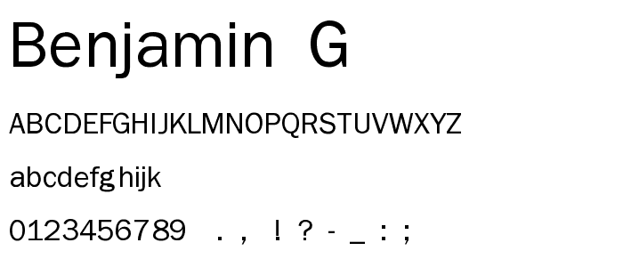 Benjamin Gothic Light font